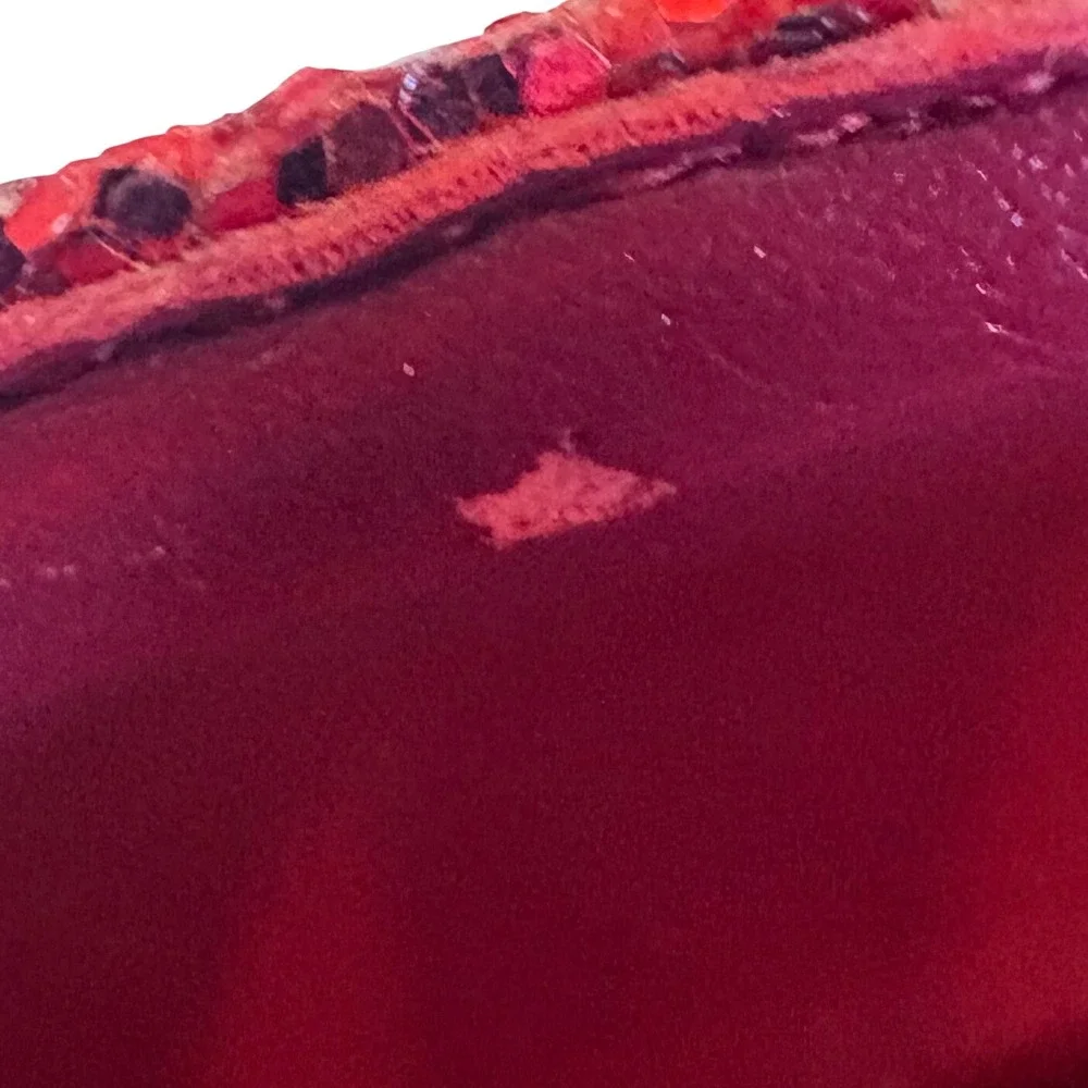 Pleaser Red Glitter Mary Jane Platform Heels Chunky Block Heel Ruby Sparkle Sz 7